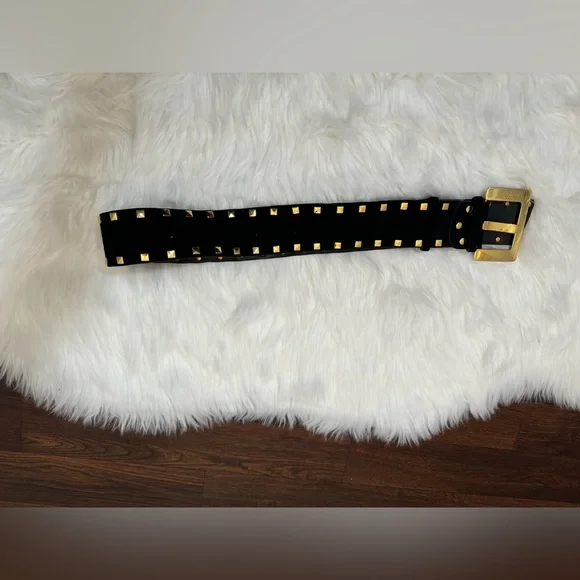 ST. JOHN Black and Gold Studded Belt - Picture 8 of 8